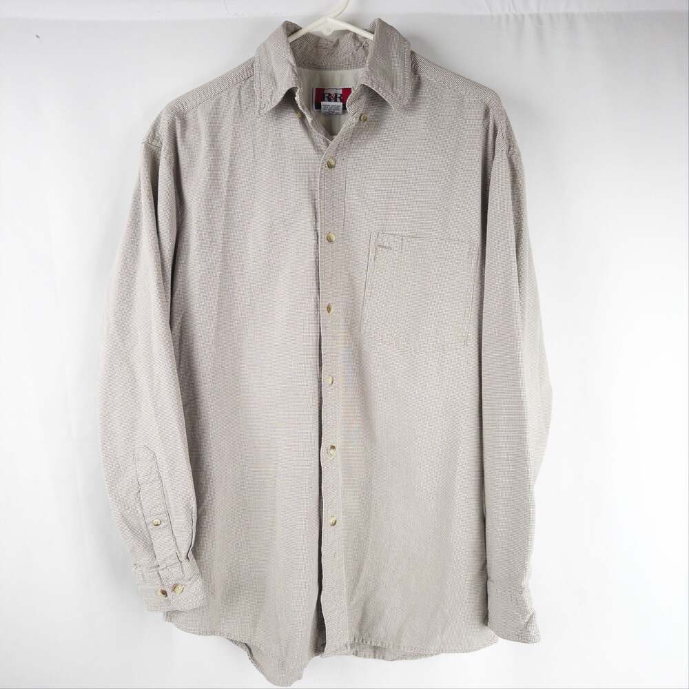 R&R Jean Co. Vintage Men's Long Sleeve Houndstooth Button-Down Shirt,, Size M